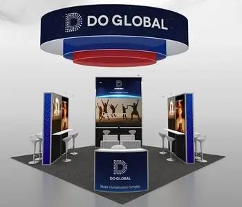 Creative 20x40 trade show booth rental design ideas