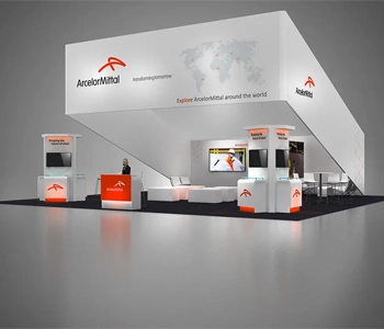 Innovative 40x40 trade show booth rental design for impactful exhibitions