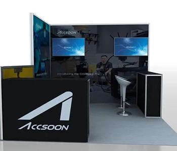 10x10 booth display with eye-catching graphics